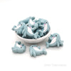 Powder blue dolphin silicone focal beads