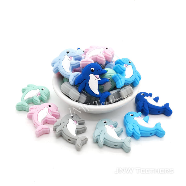 Dolphin silicone focal beads