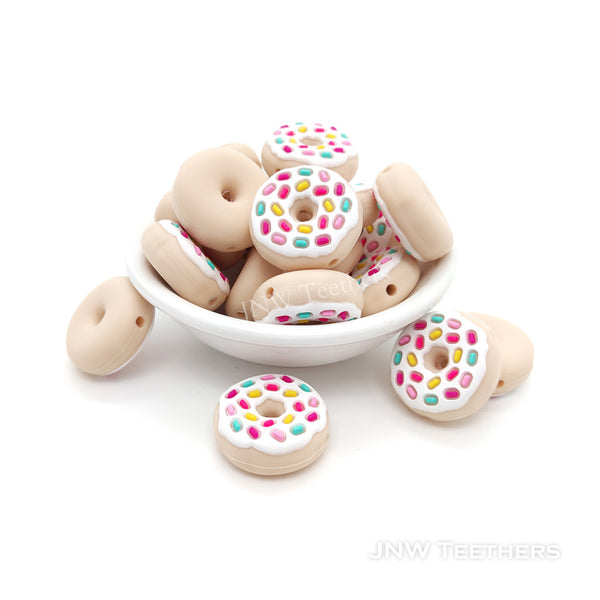 Donut silicone focal beads lilac
