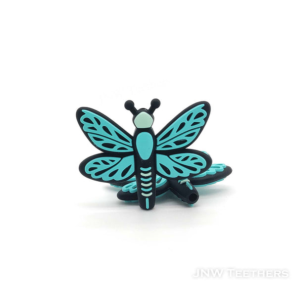 3D dragonfly silicone focal beads turquoise
