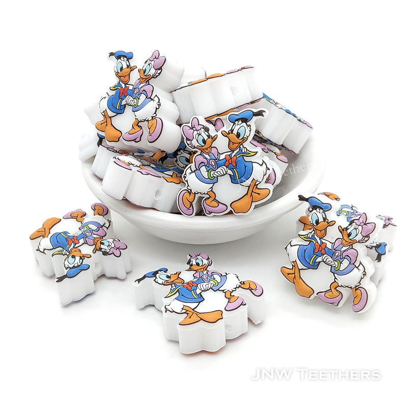 Daisy and Donald Dancing Silicone Printed Beads