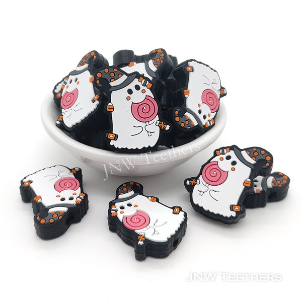 Eating lollipop baby ghost silicone focal beads
