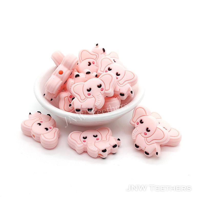 Pink  Elephant Silicone Beads