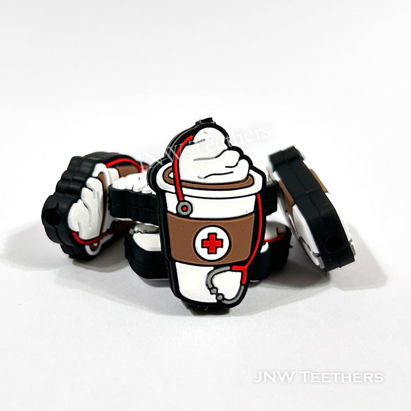 Stethoscope Coffee Silicone Focal Beads