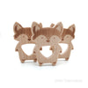 Engraved fox wooden teether