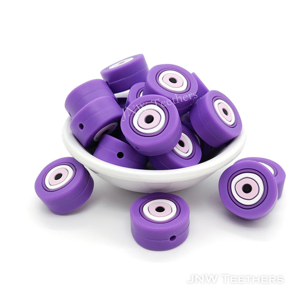 silicone evil eye focal beads
