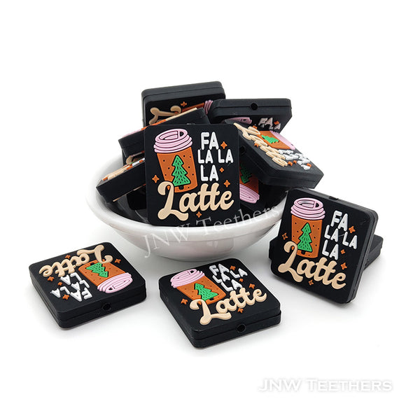 Fa la la la latte coffe silicone focal beads