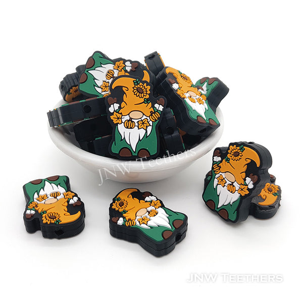 Festive Halloween gnome silicone focal beads