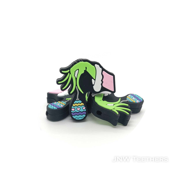 Finger with Easter egg silicone focal beads