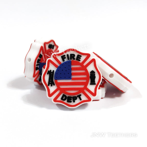 Fire Dept Silicone Focal Bead