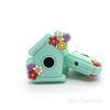 Mint flowers birdhouse silicone focal beads