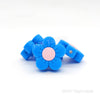Blue Bicolor Sunflower Silicone Focal Beads