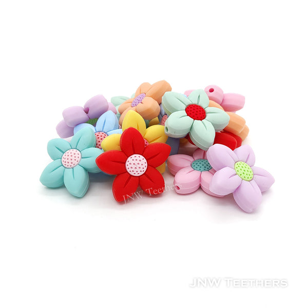 Star Pointed Flower Silicone Focal Beads