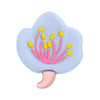Flowers silicone focal beads light blue