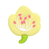 Flowers silicone focal beads cream yellow