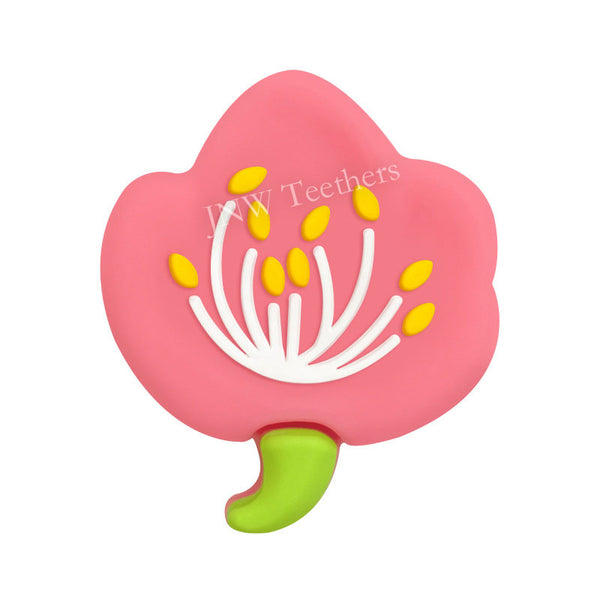 Flowers silicone focal beads blush pink