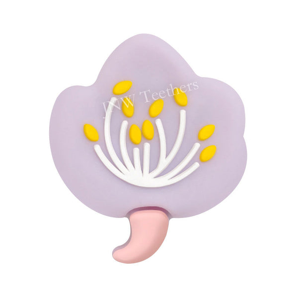 Flowers silicone focal beads lavender