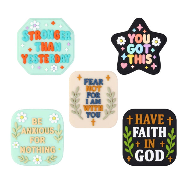 5pcs Font Silicone Focal Beads