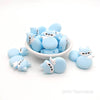 fox silicone focal beads blue
