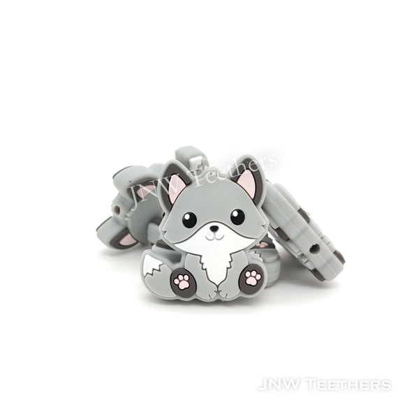 gray fox silicone focal beads