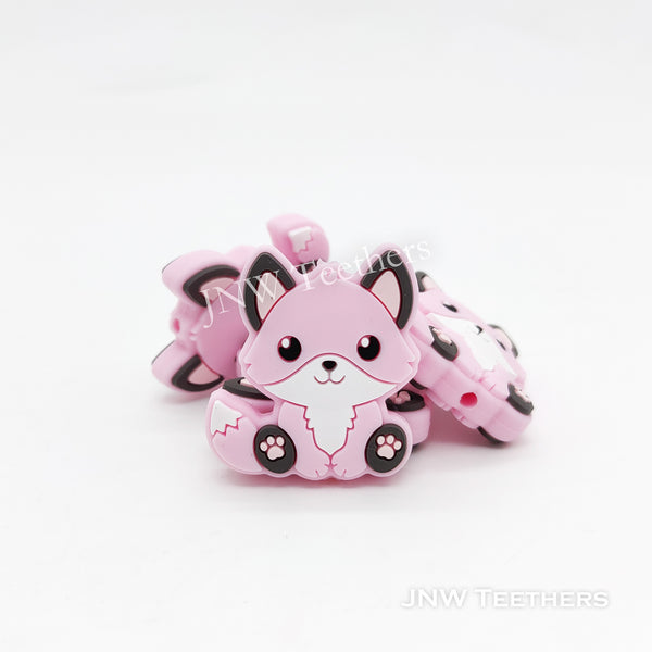 light pink fox silicone focal beads