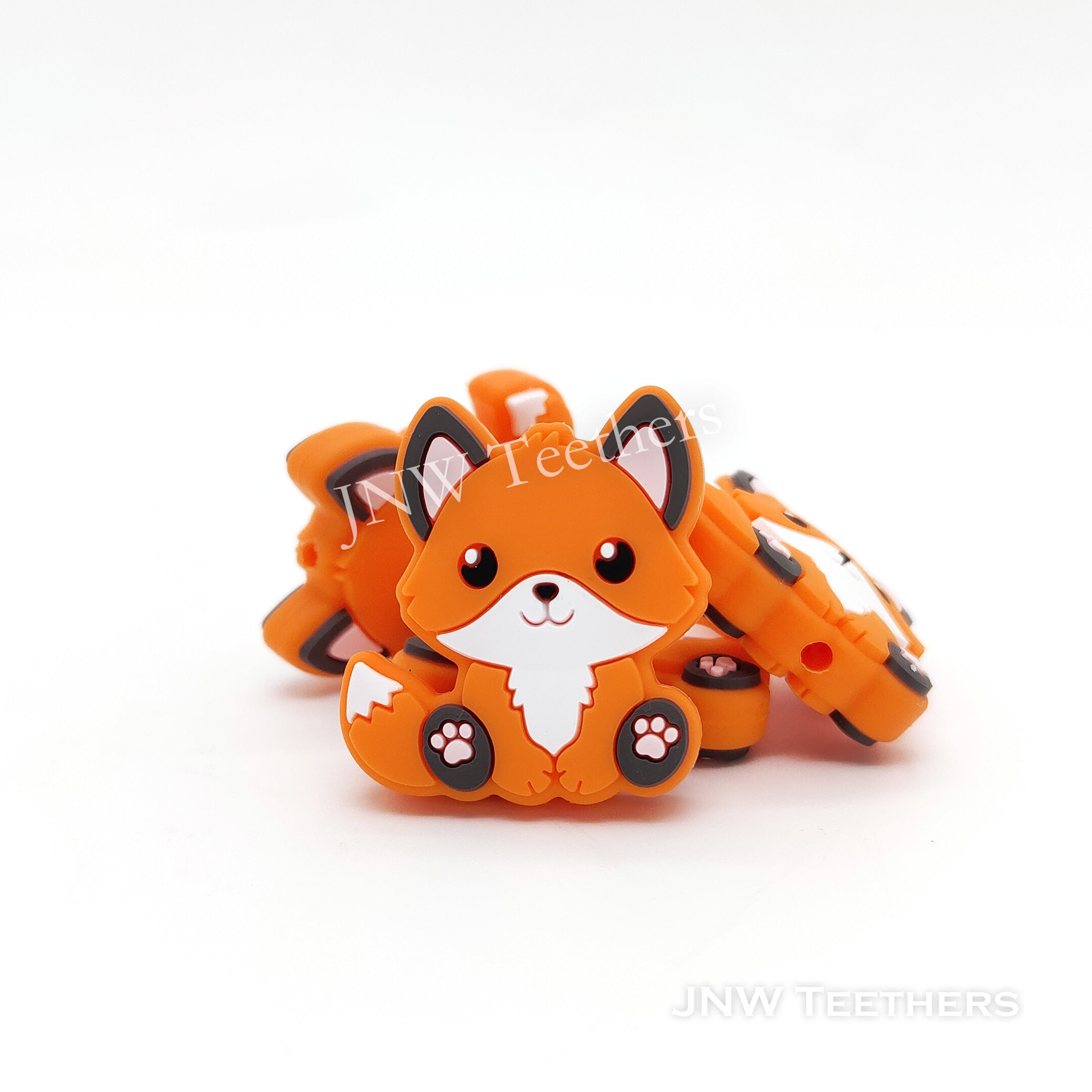 orange fox silicone focal beads