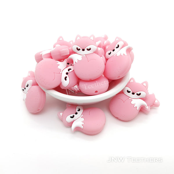 pink fox silicone focal beads
