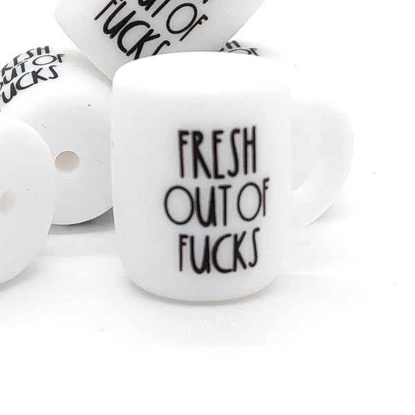 Fresh out of fucks printed coffee mug silicone beads wholesale