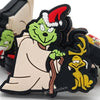 GR05 Christmas Green monster and dog friend silicone focal beads