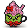 GR13 Grinch inside a pink drink cup silicone focal beads