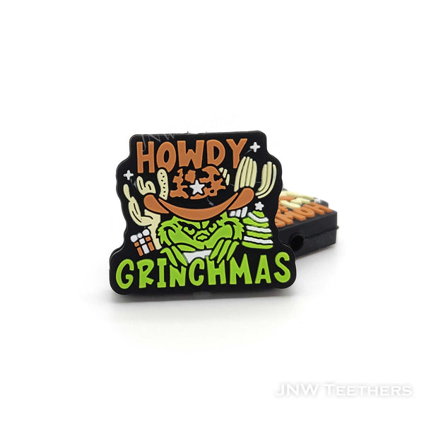 GR22 Howdy Grinchmas silicone focal beads