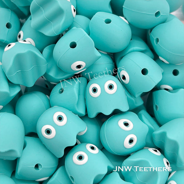 Turquoise Ghost silicone beads
