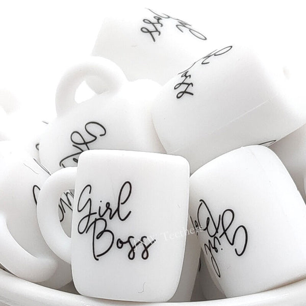 Girl boss printed coffee mug silicone beads wholesale