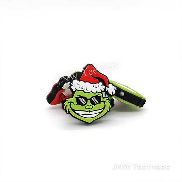 Grinch in glasses silicone focal beads