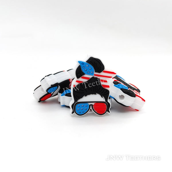 Patriotic Girl Silicone Focal Beads