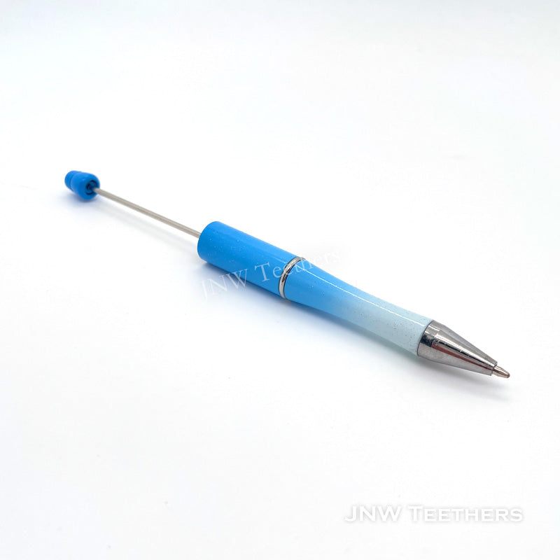 Blue Gradient Glitter Plastic Beadable Pens