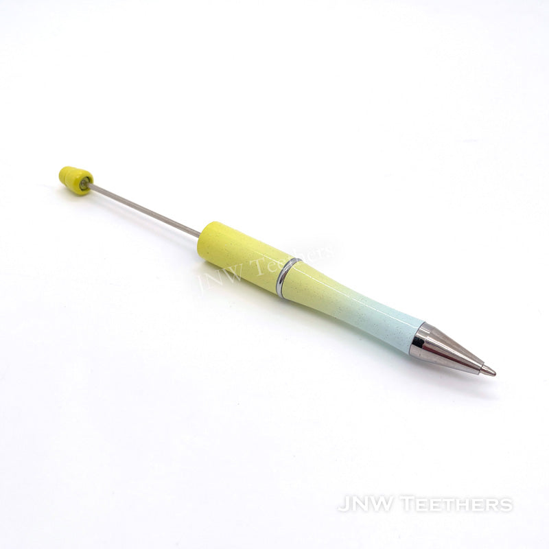 Yellow Gradient Glitter Plastic Beadable Pens