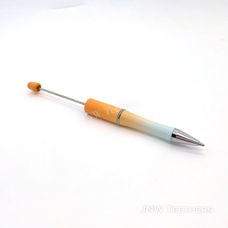 Orange Gradient Glitter Plastic Beadable Pens