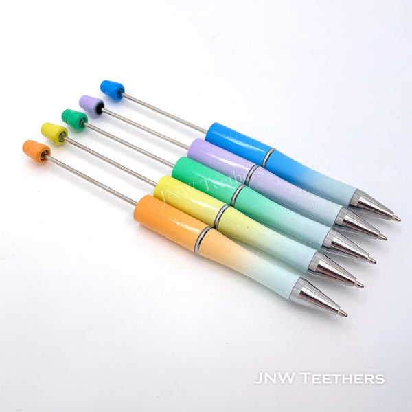 Gradient Glitter Plastic Beadable Pens