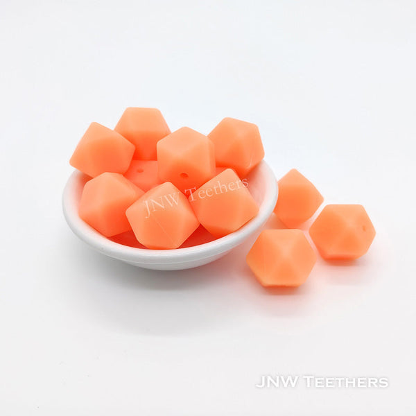 Glow in dark silicone hexagon beads orange