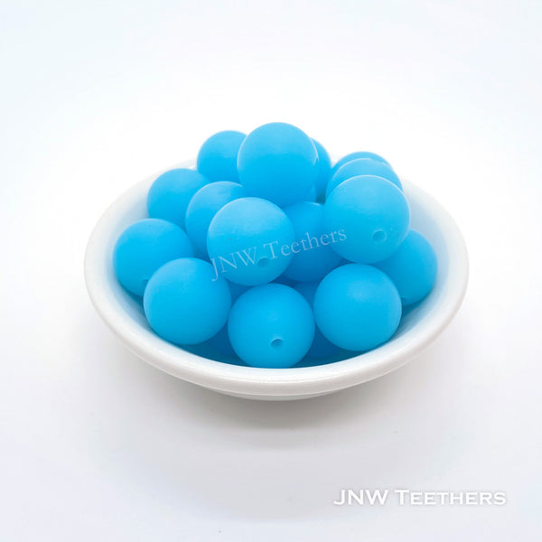 Glow in dark silicone round beads blue