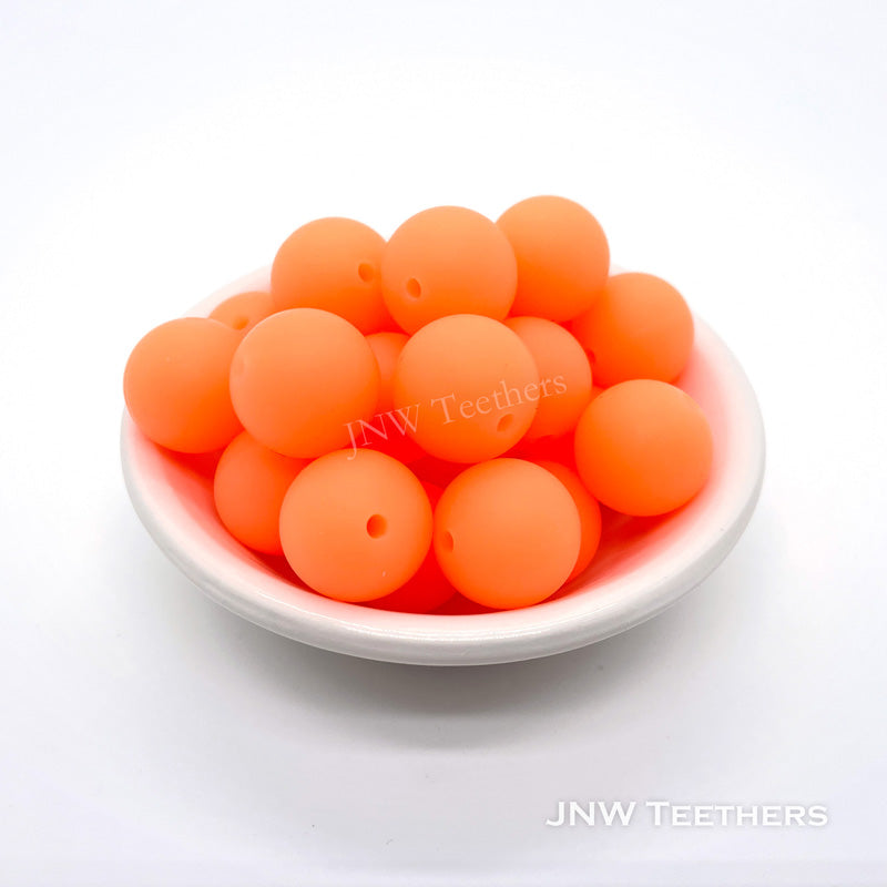 12mm Glow in dark silicone round beads orange