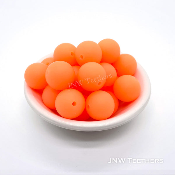 12mm Glow in dark silicone round beads orange