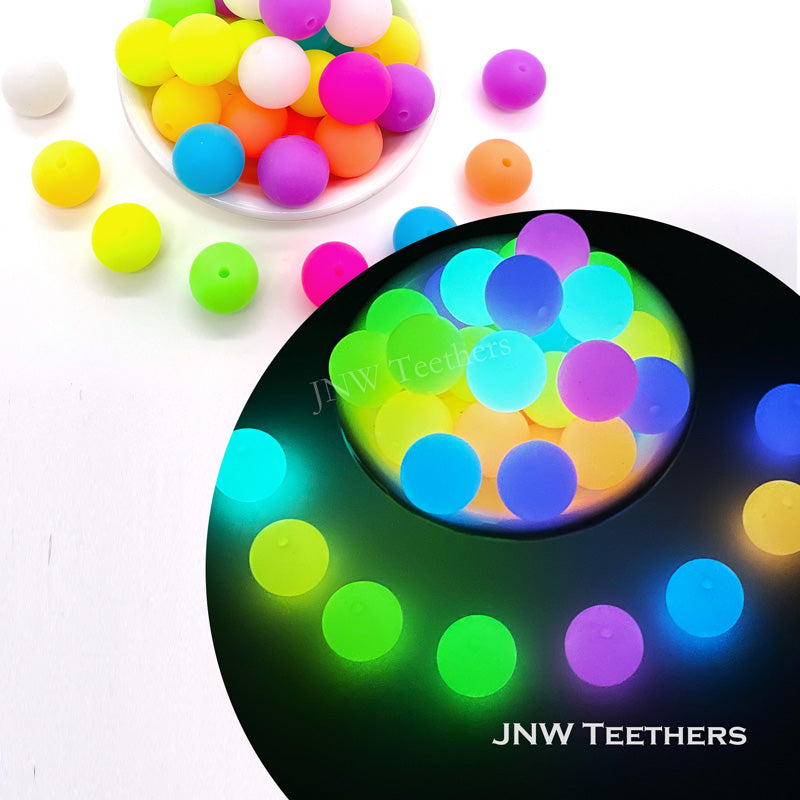 12mm glow in dark silicone round beads