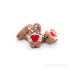 red heart gnomes silicone focal beads Brown