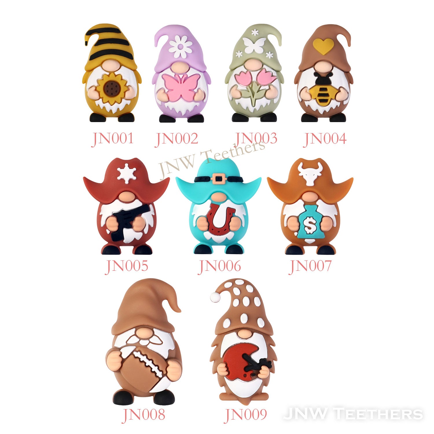 Gnomes silicone focal beads supplier JNWTeethers