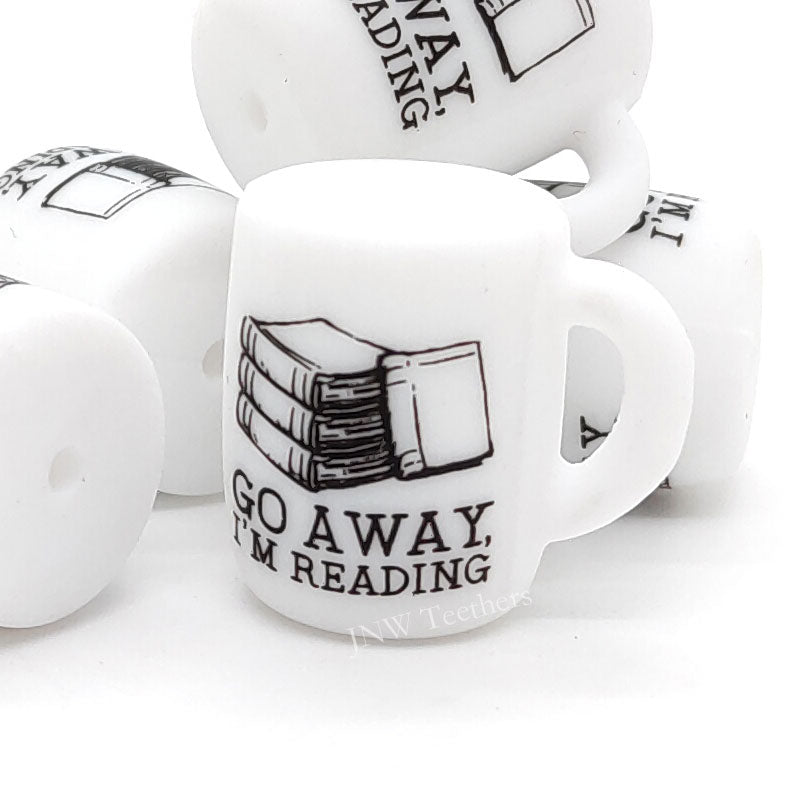 JNWTeethers Go away I'm reading printed coffee mug silicone beads wholesale