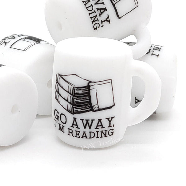 JNWTeethers Go away I'm reading printed coffee mug silicone beads wholesale