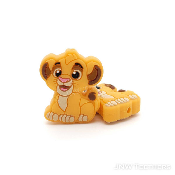 Gold Yellow Baby Lion silicone focal beads