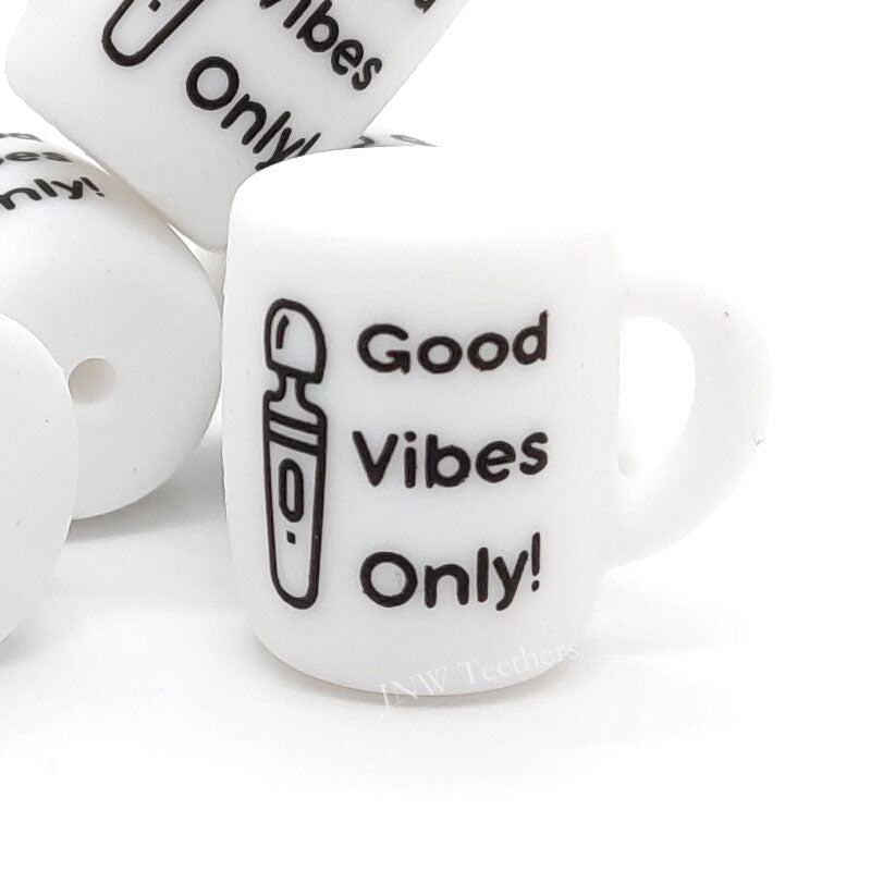 Good vibes only printed coffee mug silicone beads wholesale